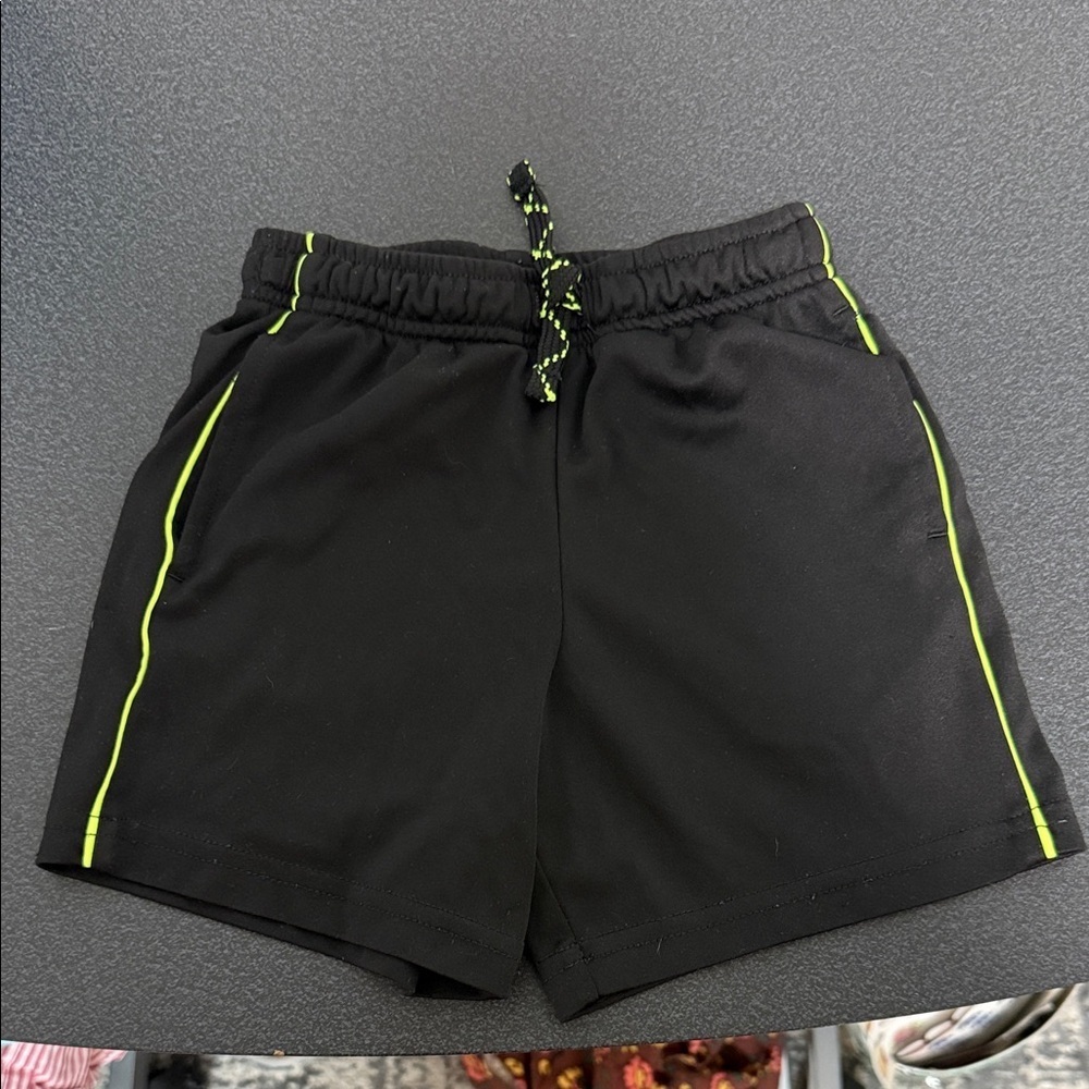 Jumping Beans Black Shorts with Neon Green Trim